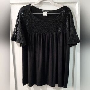 Kim & Cami Black Lace Blouse